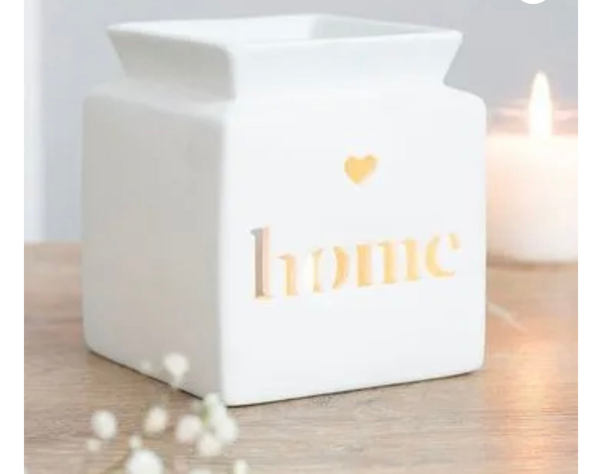 White Home Cut Out Oil & Wax Burner