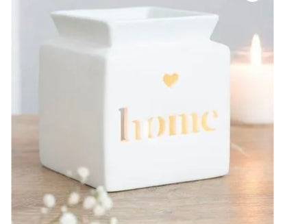 White Home Cut Out Oil & Wax Burner